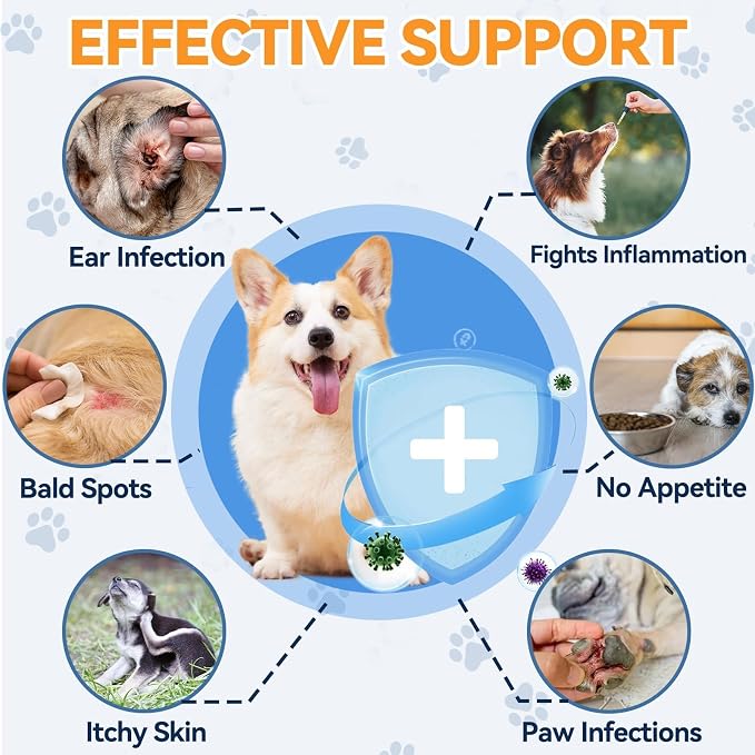 Natural Yeast Relief Drop for Dogs 60ml Bacon, Itch Allergy Ear Paw Support