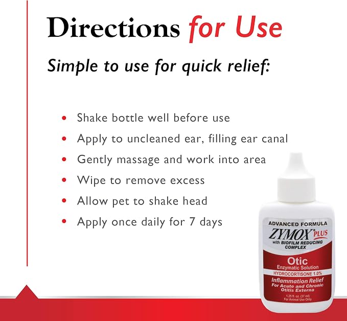 Zymox Advanced Formula Otic Plus Ear Solution, 1.25oz