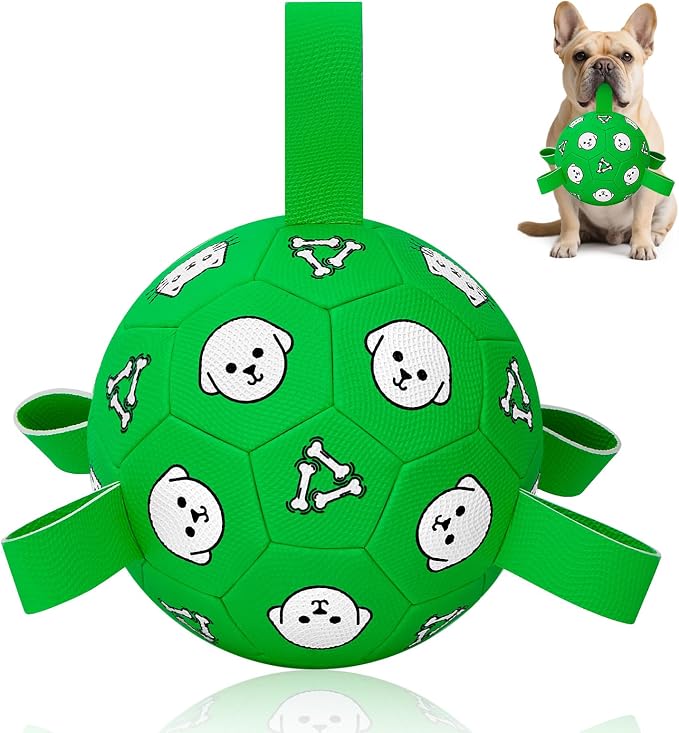 Dog Soccer Ball with Straps, 6in, Jolly Ball, Floating
