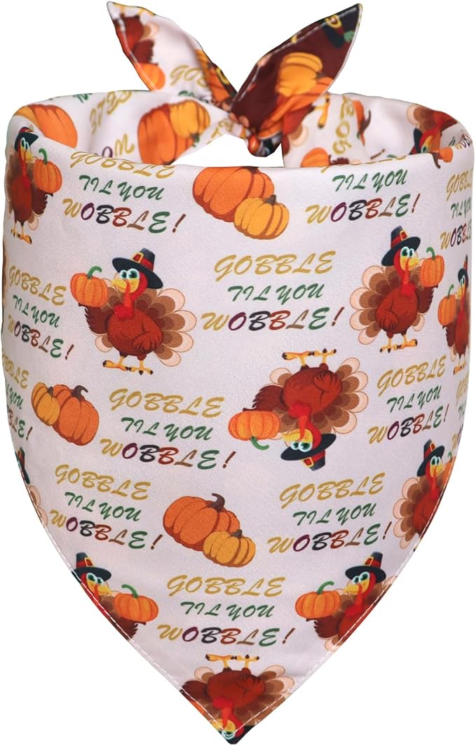 Thanksgiving Dog Bandana for Medium and Large Dogs, Turkey, Medium