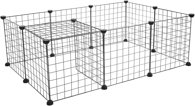 Pet Playpen, Small Animal Cage Indoor Portable Metal Wire Yard Fence for Small Animals, Guinea Pigs, Rabbits Kennel Crate Fence Tent