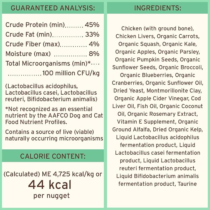 Primal Freeze Dried Dog Food Nuggets, Chicken; Complete Balanced Meal, Topper or Treat; Premium, Healthy, Grain Free, High Protein Raw Dog Food, 30 oz