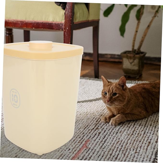 YARNOW Airtight Dog Food Storage Container Large Capacity Vacuum Sealed Cat Food Bin for, Large, Yellow