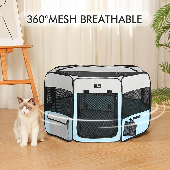 X-ZONE PET Dog Playpen - Blue, Large