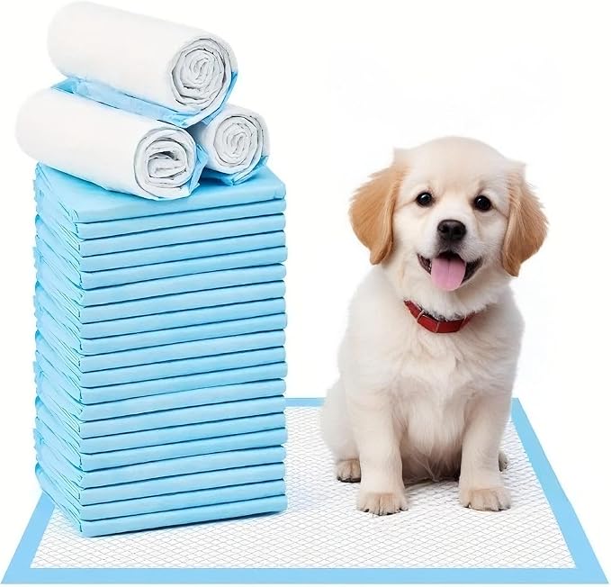 Aurora Pet Ultra-Absorbent Puppy Pee Pads – Medium 18x24 Inch, Leak-Proof & Quick-Dry Potty Training Pads (50-Pack), Durable Protection for Puppies & Dogs – Blue & White