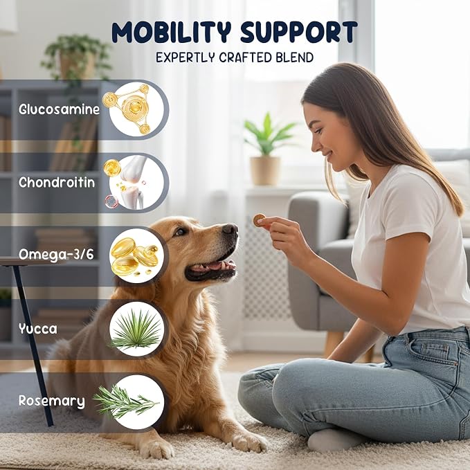 Dog Joint Support Supplement – Glucosamine, Chondroitin & MSM for Hip & Joint Function Support, Flexibility, and Daily Activity – 200 Soft Chews