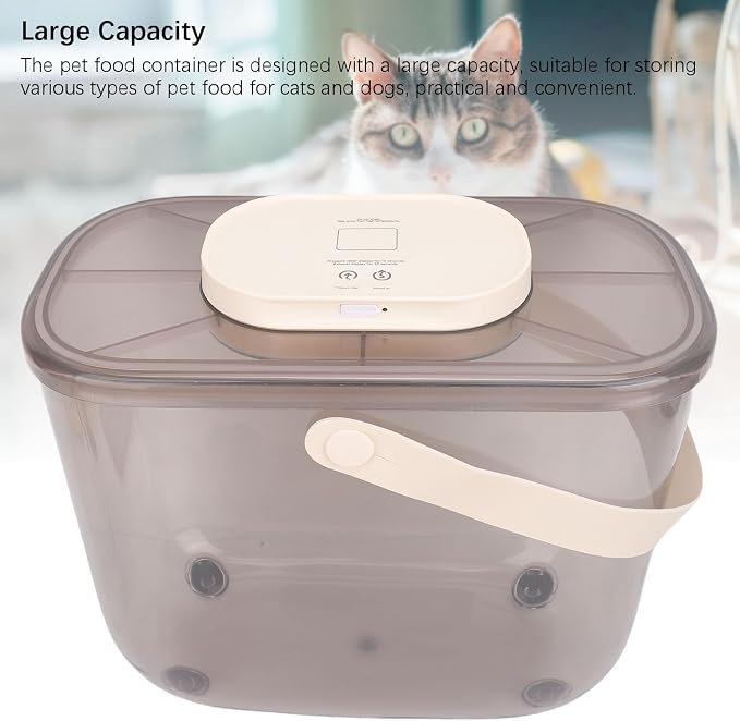 Vacuum Pet Food Storage Container, Airtight Dry Pet Food Bucket with Scoop, Vacuum Sealed Storage Bin for Dog Cat Food Container, Kitchen Pantry Organization