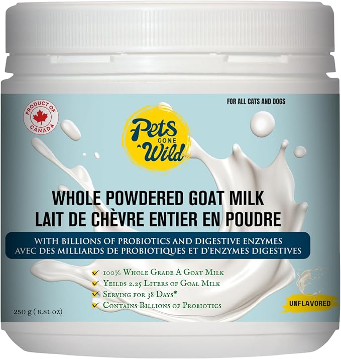 Pets Gone Wild Goat Milk Powder for Dogs & Cats Dog Food Topper | 250g