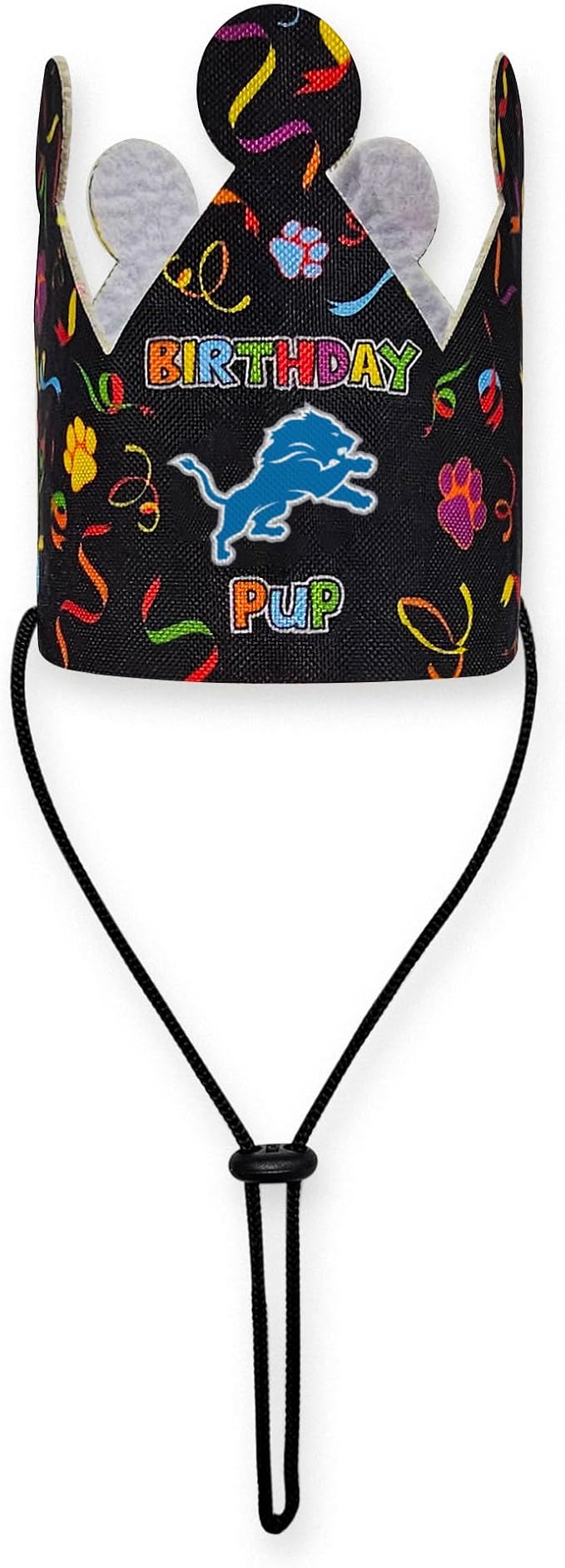 NFL Detroit Lions Dog Birthday Party Set 10pcs with 1 Football Bandana Large/X-Large, 1 Crown Hat, 1 Banner, 1 Birthday Cake Toy & 6 B-Day Balloons, Dog Birthday Set, Costume, Fun Doggie Pawty
