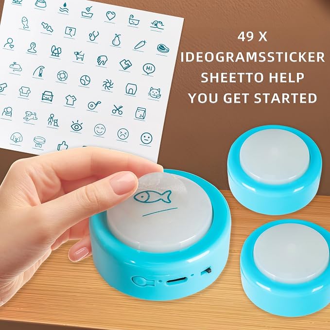 Rechargeable Dog Talking Buttons with Mat, 6 Pack