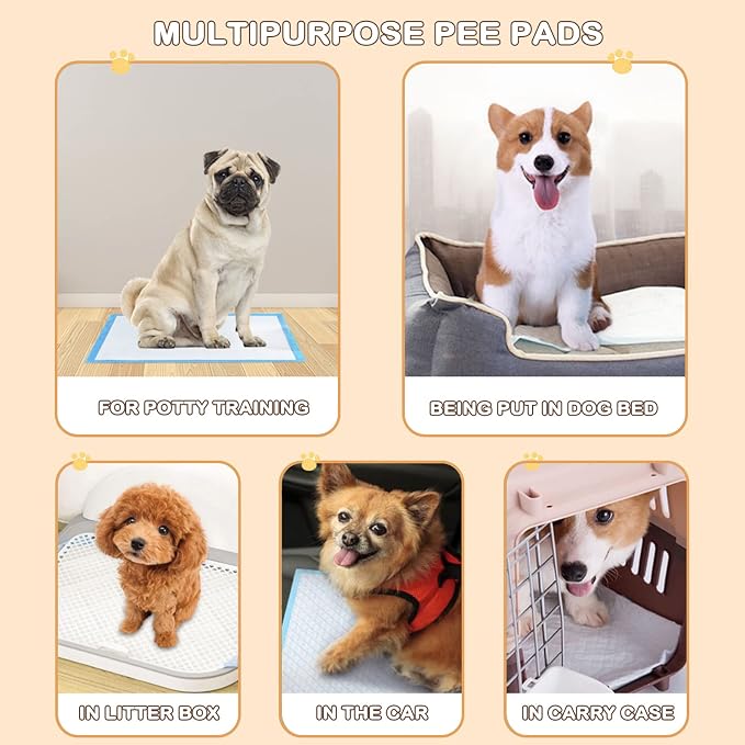 Puppy Pads, 5-Layer Leak-Proof Pee Pads for Dogs, Multi-Sized Pet Training Pads, Anti-Tracking Disposable Dog Pads, Strong Absorption Pads for Cats Rabbits