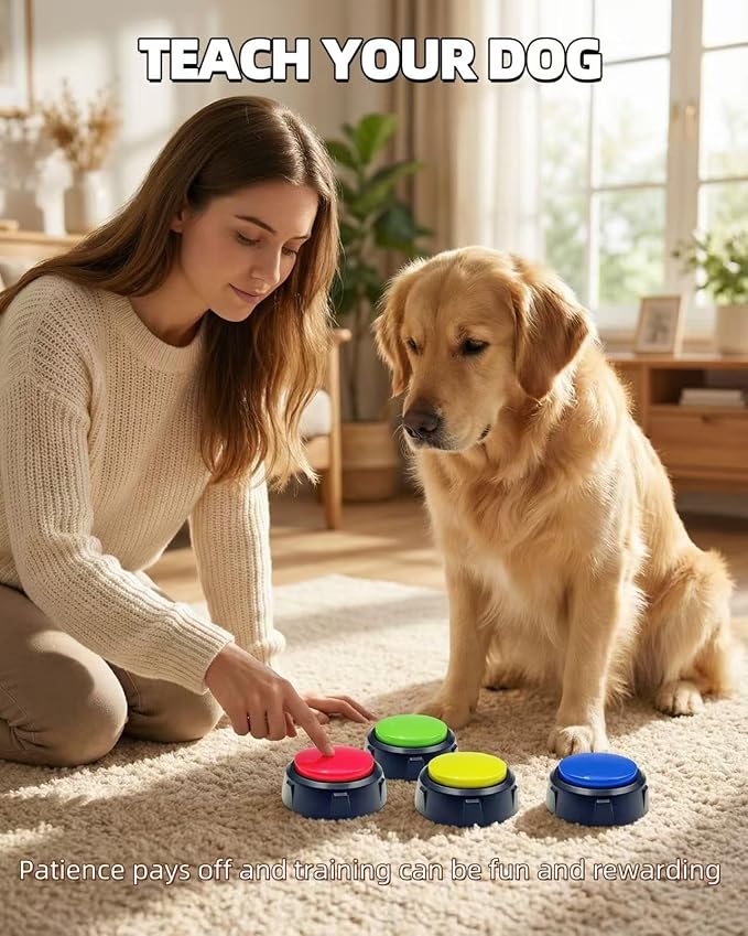 Dog Buttons for Communication, Recordable Button, Green