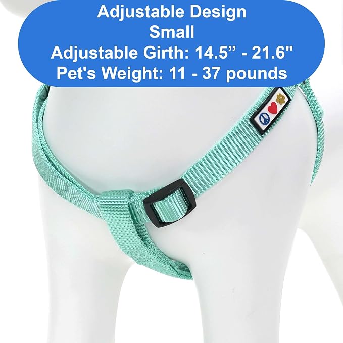 Pawtitas Solid Step-in Dog Harness – Adjustable No-Pull Vest for Puppies to Seniors, Safe & Comfortable S Teal