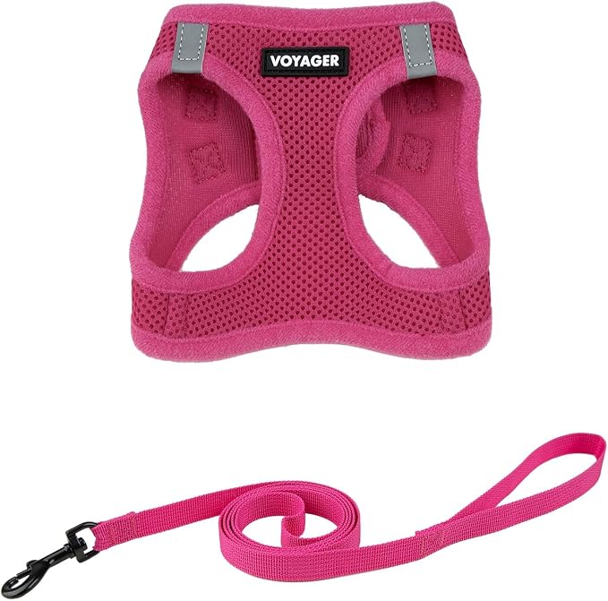 Voyager Step-in Pet Harness - All Weather Mesh, Adjustable Step in Harness for Cats and Dogs by Best Pet Supplies - 307S Fuchsia, XXXS