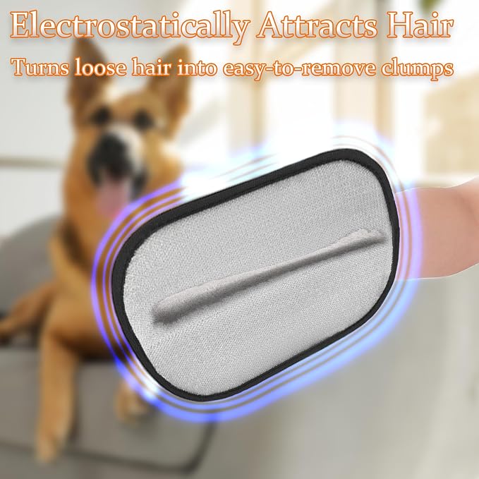 Pet Hair Removal Glove for Dogs and Cats, 1PCS Upgrade Reusable Electrostatic Gloves for Deshedding, Washable Cat Grooming Brush Five-Finger Magic Gloves for Clothing Carpet Sofa Car Seat