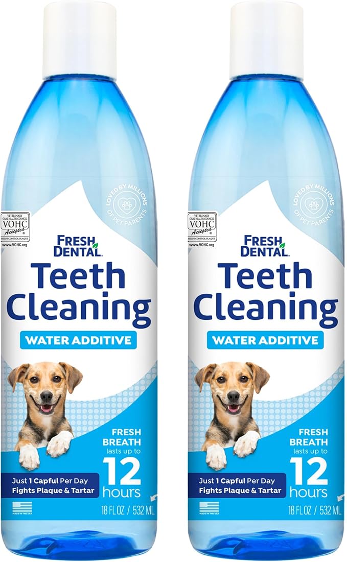 Naturel Promise Fresh Dental Water Additive for Dogs 2-Pack, 18oz Each — Dog Breath Freshener & Teeth Cleaning Solution, Better Value for Daily Use