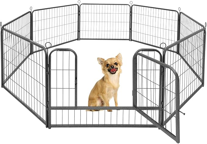 CAPHAUS Foldable Pet Playpen with Door - Multi-Size (24/32/40in)