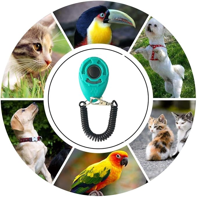 Dog Training Clicker with Wrist Strap, 2 Pack, Black & New Blue
