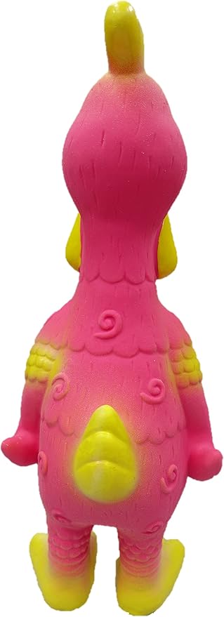Latex Chicken Design with Swirl Pattern Dog Toy (Pink)