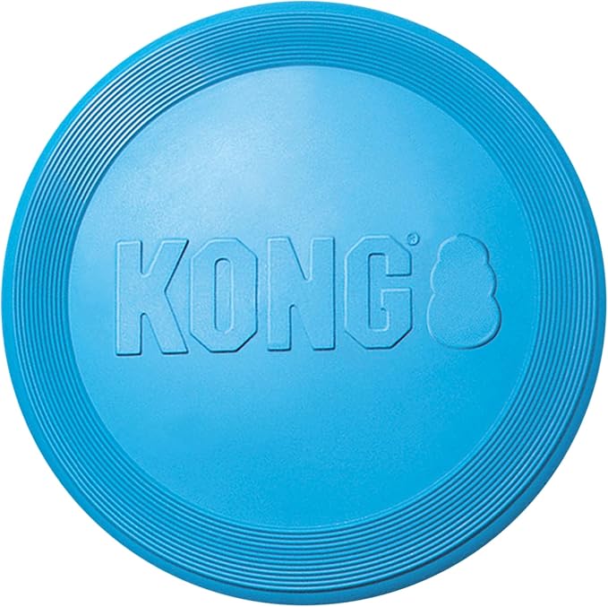 KONG Puppy Flyer, Soft Rubber Flying Disc Toy, for Small Puppies, Blue | Soft Gentle Rubber Flying Disc Made for Growing Puppies, Great for Easy Fetch & Active Outdoor Playtime