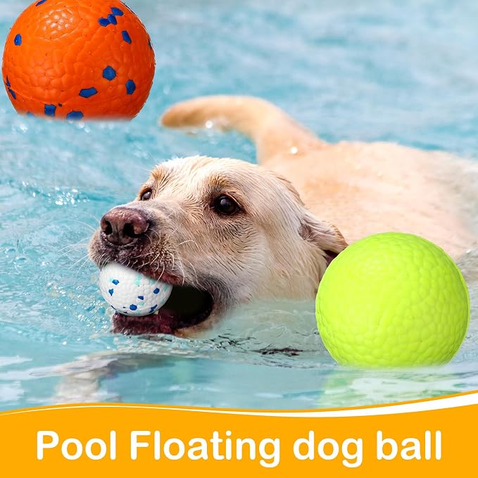 Jenaai Dog Tennis Balls, Indestructible Floating, 2.9in, 12-Pack, Bright Color