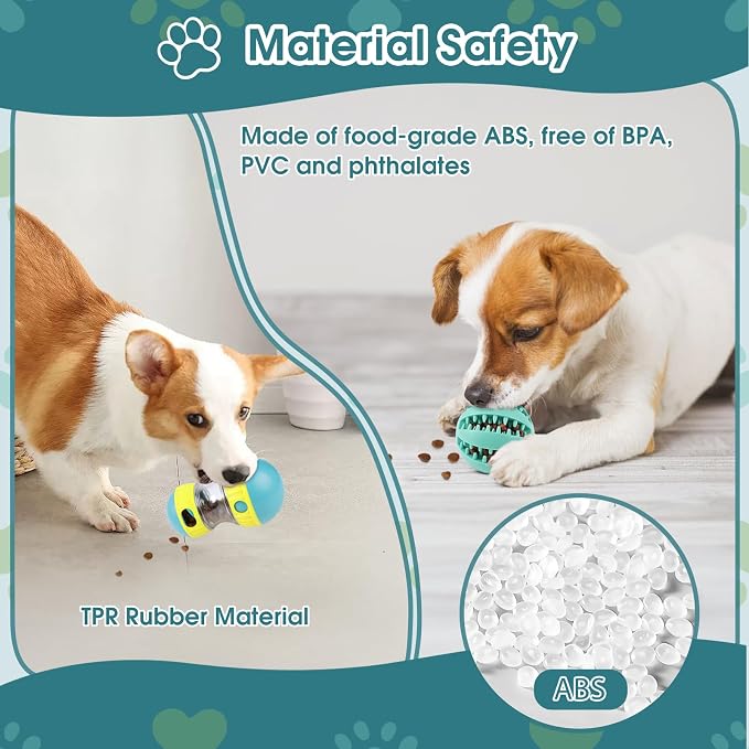 ETACCU Dog Puzzle Toy Adjustable Treat Dispensing Ball Slow Feeder Food | Dispenser Balls Puppy Enrichment Training Toy Pet Interactive Chase Toys for Small Medium Large Dogs Keep Busy