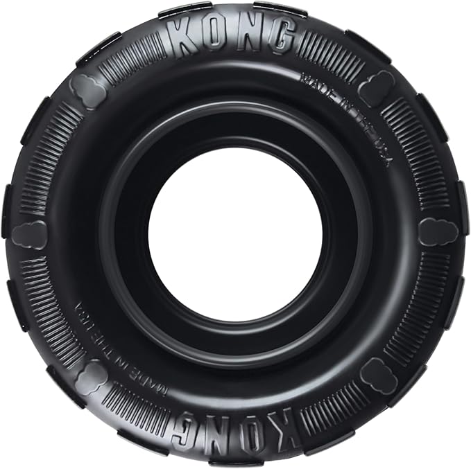 KONG Extreme Tires Natural Rubber Chew Toy, for Medium/Large Dogs | Durable Treat-Dispensing Tire Toy for Chewing & Fetch, Great for Indoor & Outdoor Play with Your Dog