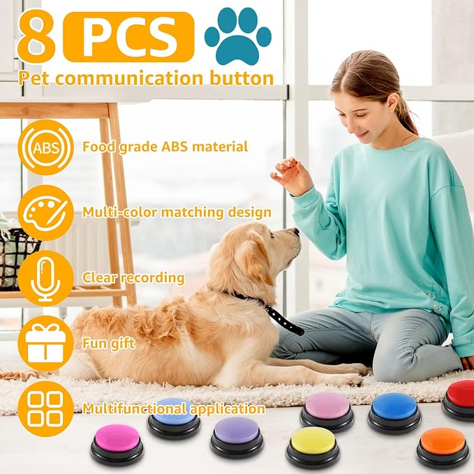 Dog Buttons for Communication Voice, 8 Pcs