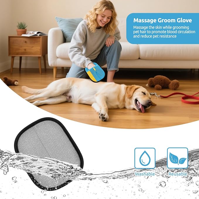 SAWMONG Pet Hair Removal Glove, 2-Pack
