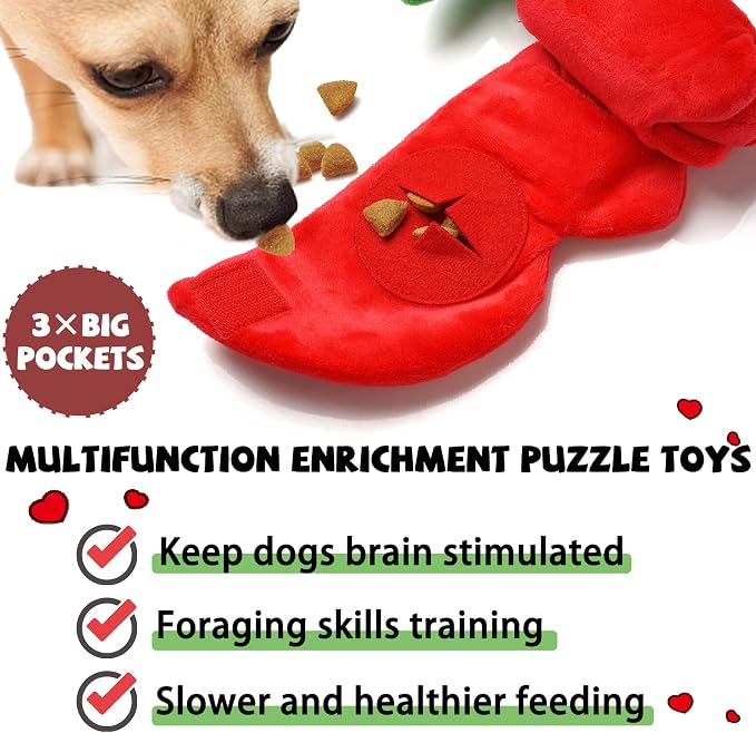 lilfrd Rose Valentines Day Dog Toy, Squeaky Crinkle Puzzle Gift for Dogs | Valentine Gift, Interactive Play, Suitable for Small Medium Large Dogs, Birthday Gift