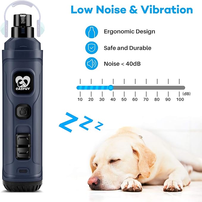 Casfuy New Version 2-Speed Dog Nail Grinder - Blue