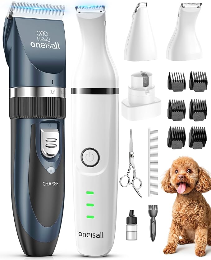 oneisall 4-in-1 Dog Clippers & Paw Trimmer Kit