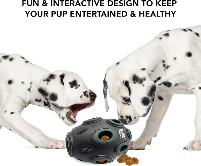 NCAA Michigan State Spartans Football Treat Dispensing Toy for Dogs and Cats, Rubber Ball Dog Toy, Interactive Fun Dog Treat Toy, Natural Rubber Dog Feeding Toy