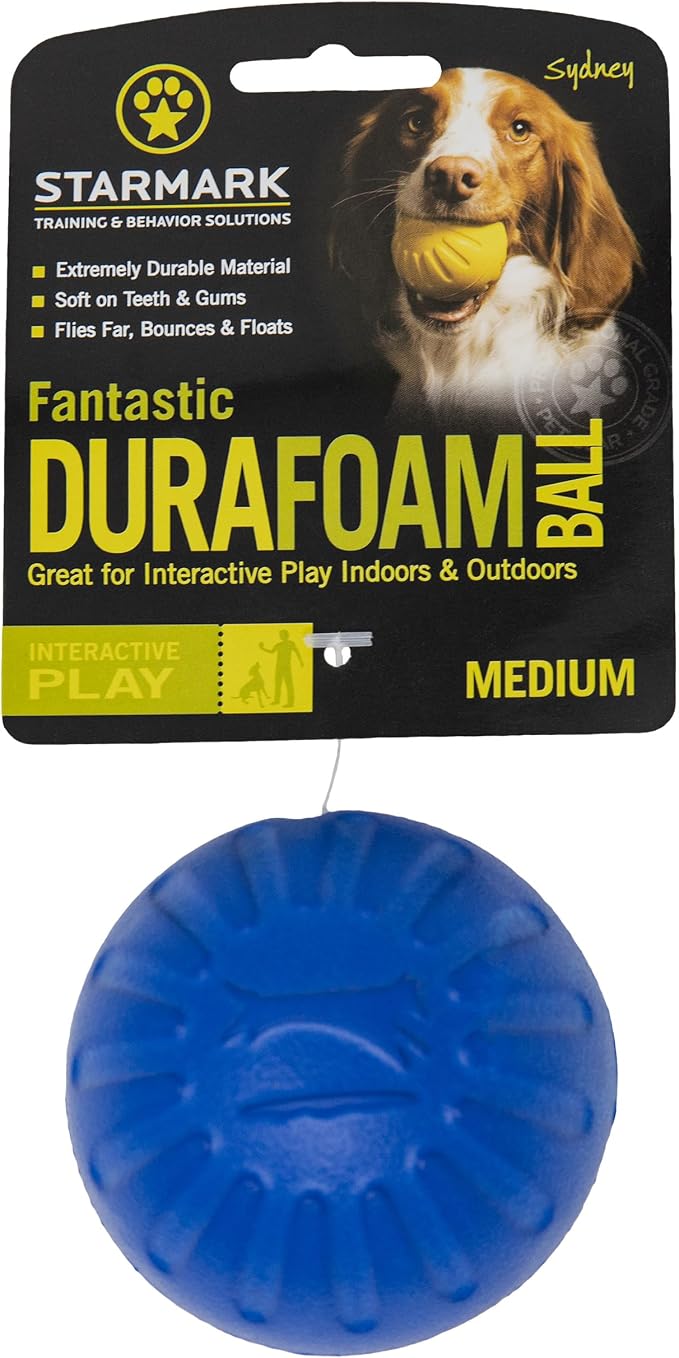 Starmark Fantastic DuraFoam Ball Tough Dog Toy, Color Varies Medium (Pack of 4)