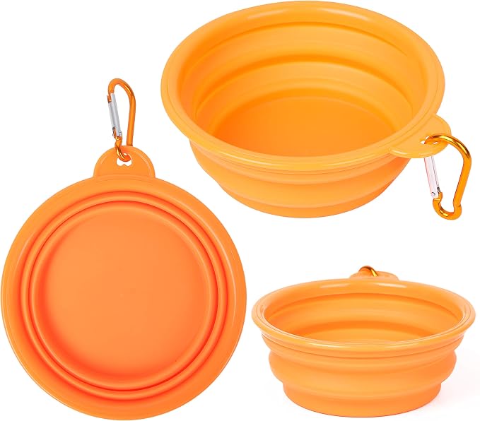 PROLOSO 9 Pcs Collapsible Dog Bowl with Carabiner