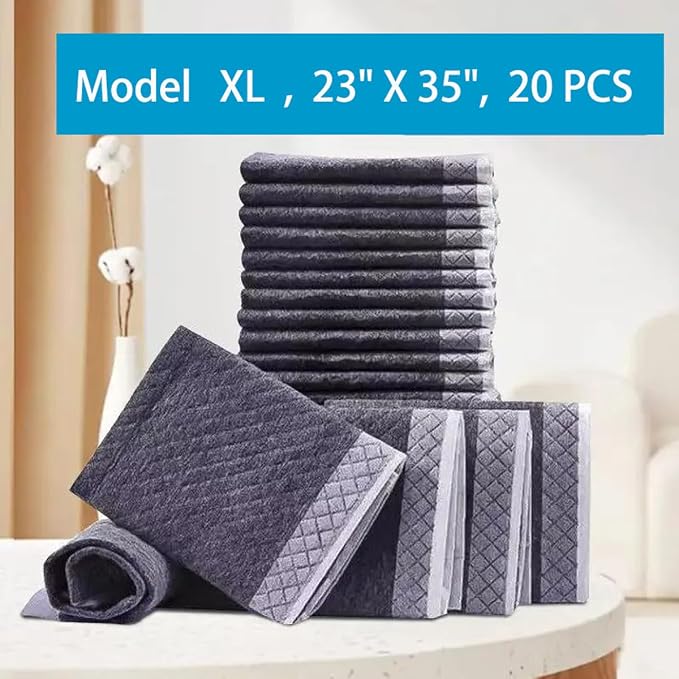 Puppy Training Pads with Bamboo Charcoal, Extra Large 23"x35" Super Absorbent & Odor Control, Leak-Proof 5-Layer Quick-Dry Liner for Dogs (20 Count) (XL)