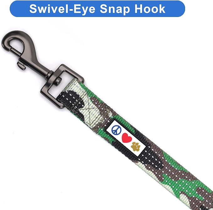Pawtitas Camo Green Dog Leash 6 ft XS/S Reflective Durable Lightweight Dog Lead for Small Dogs and Puppies