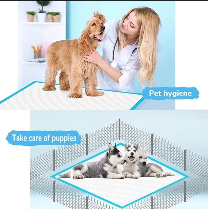 Super-Absorbent Pet Training Pads, Leak-Proof Design, 24-Hour Protection, Thickening Material (Extra Large, 20, 60x90)