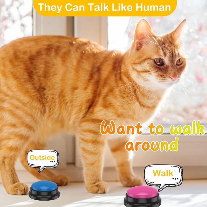 6Pcs Dog Buttons for Communication Voice, Recording Button Dogs for Words Talking and Answer, Pet Sound Answering Buzzer Best Toys fit Dog Tranning(6pcs)