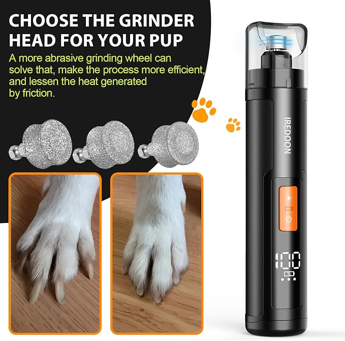 IREDOON Dog Nail Grinder Replacement Head, 3pcs