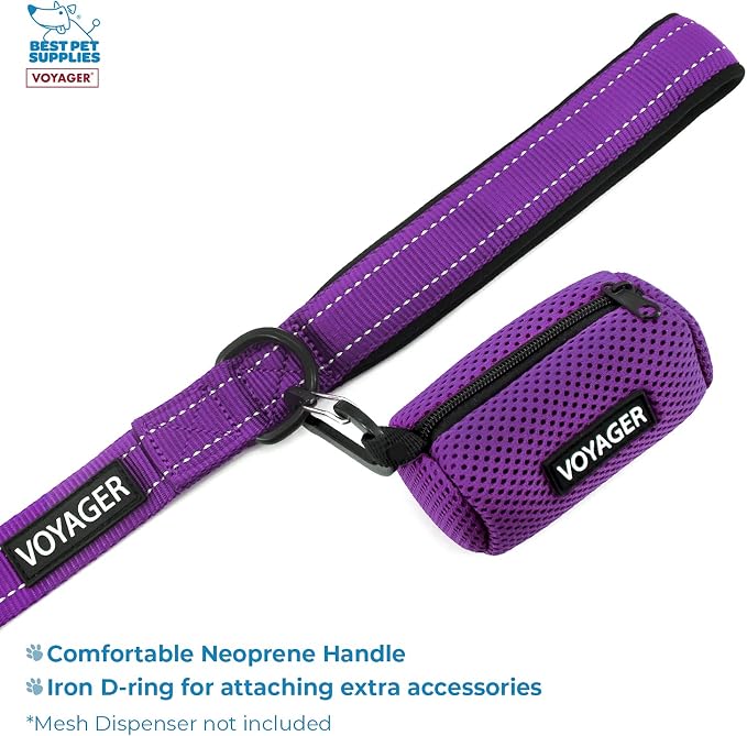 Voyager Step-in Air All Weather Mesh Harness and Reflective Dog 5 ft Leash Combo with Neoprene Handle, for Small, Medium and Large Breed Puppies by Best Pet Supplies - Purple, X-Large
