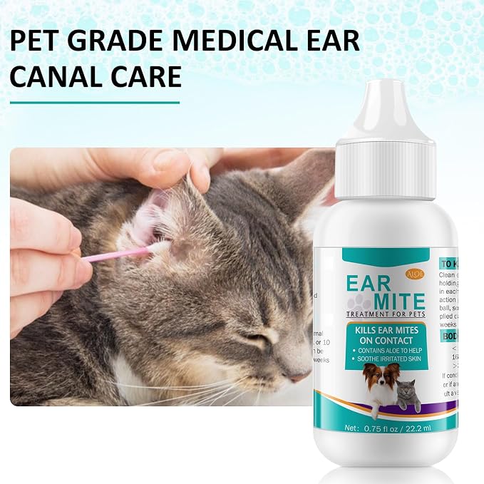Daiasns Ear Mite Treatment for Cats & Dogs, 0.75 fl oz (Pack of 1)