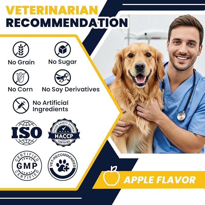 Dog Allergy Chews Probiotics for Dogs For Yeast 200ct, Itchy Skin and Itchy Ears Itch Relief Immune Pre Chews for Pet Digestive Gut Health Anti Itch for Itching and Licking / Dogs Yeast Supplement