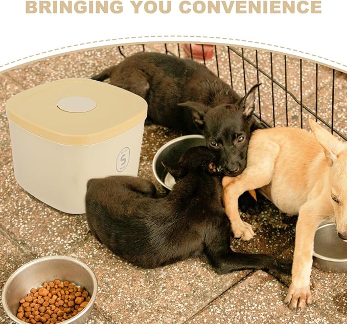 ibasenice Small Vacuum Sealed Pet Food Container Airtight Plastic Dog and Cat Food Storage Bin for Daily Snack Storage