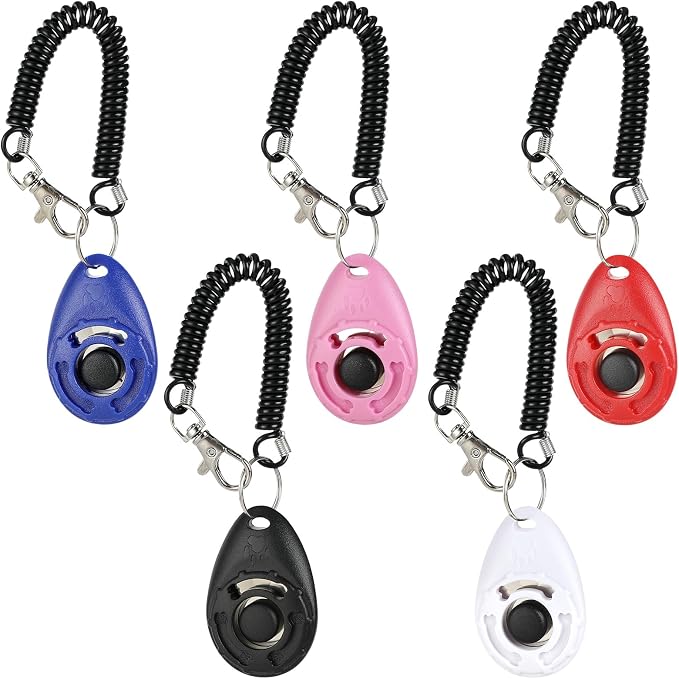 Dog Clicker, 5 Pack, with Wrist Strap