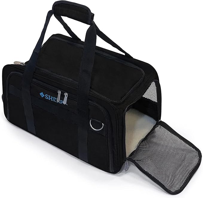 Sherpa Expandable Travel Pet Carrier, Airline Approved, Black, Medium
