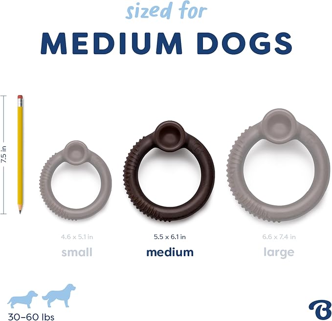 Benebone Ring Dog Chew Toy for Aggressive Chewers, Blueberry, Medium | Durable, Super Chewer, Dog Bones, Long-Lasting, A Size for Every Dog, Keeps Them Busy