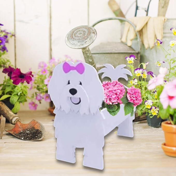 Cotton Veil Dog Planter Pots, Animal Shaped Flower Pot