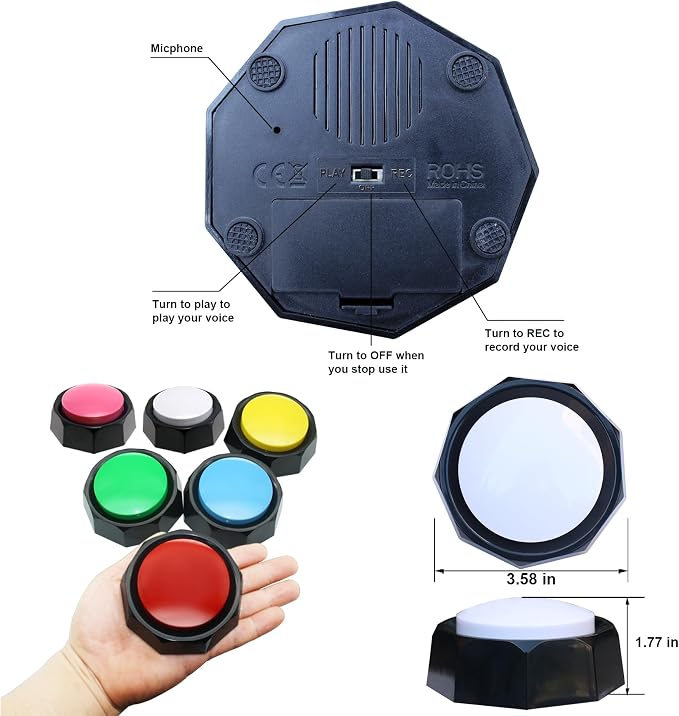 Dog Buttons for Communication, 6 Color