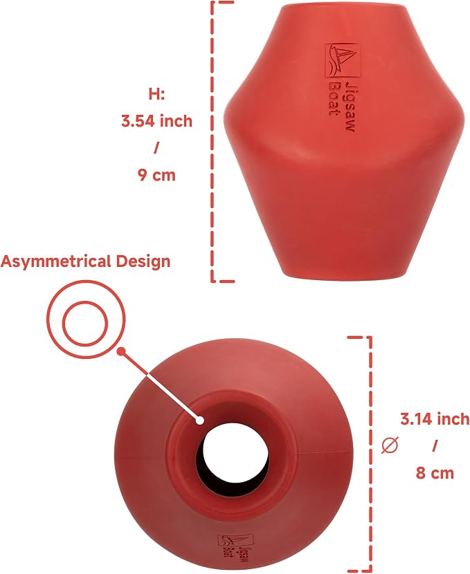 Stuffable Enrichment Dog Toy – Durable Natural Rubber Treat Dispenser for Medium Dogs, Irregular Shape, Red, Bully Stick Compatible